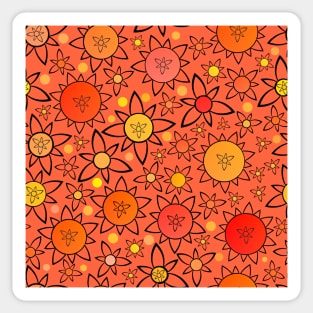Flower Suns Warm on Apricot Repeat 5748 Sticker